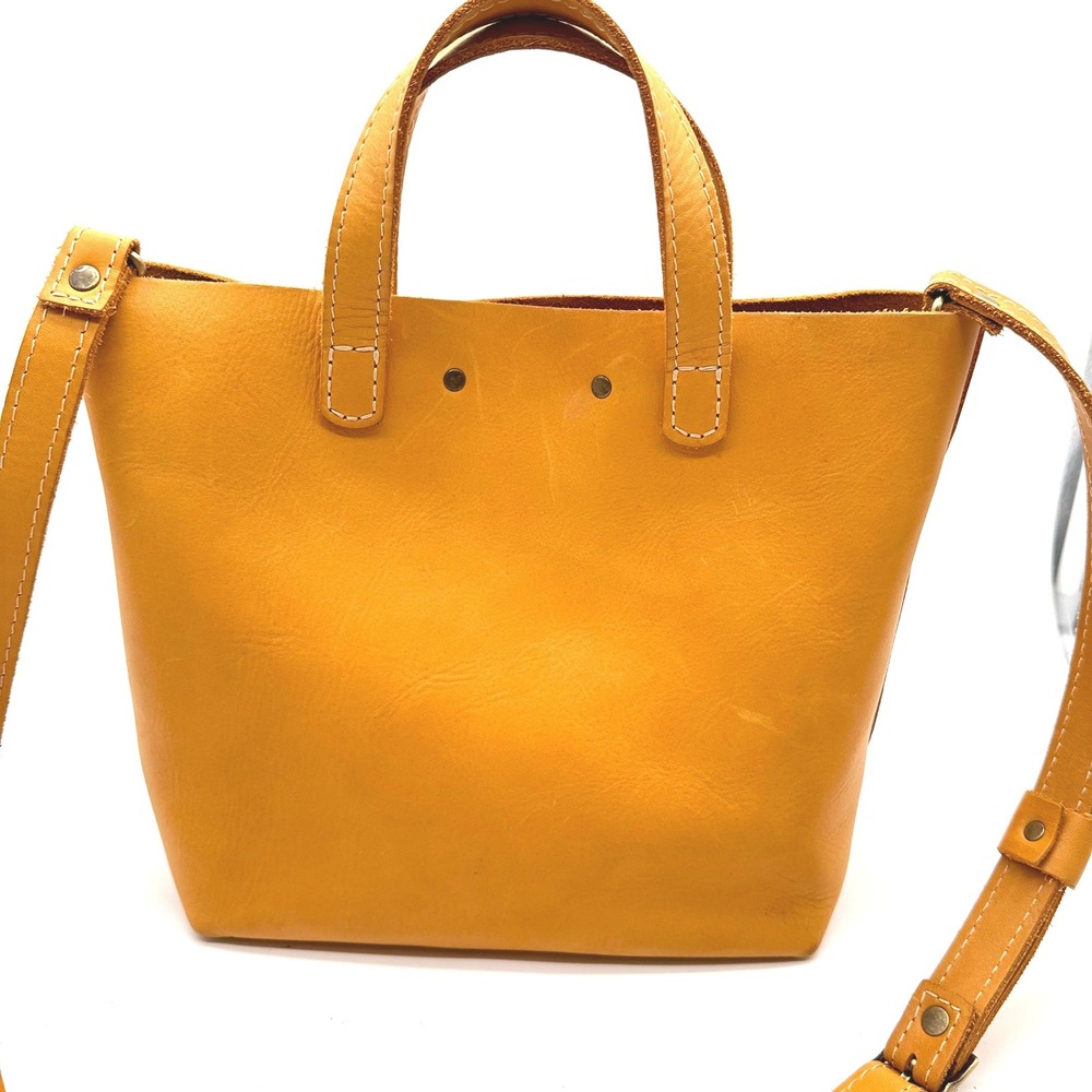 Portland Leather Goods Sunflower Leather Mini Crossbody Tote Bag Handbag - Picture 5 of 16